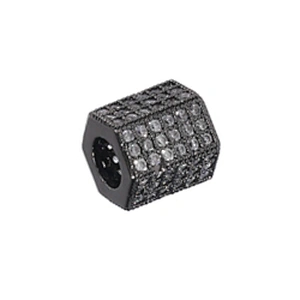Tube Beads Micro Pave Connectors DIY Bracelet Charms Polygon Large Hole Brass Beads Jewellery Charms For Jewelry Making Bracelet