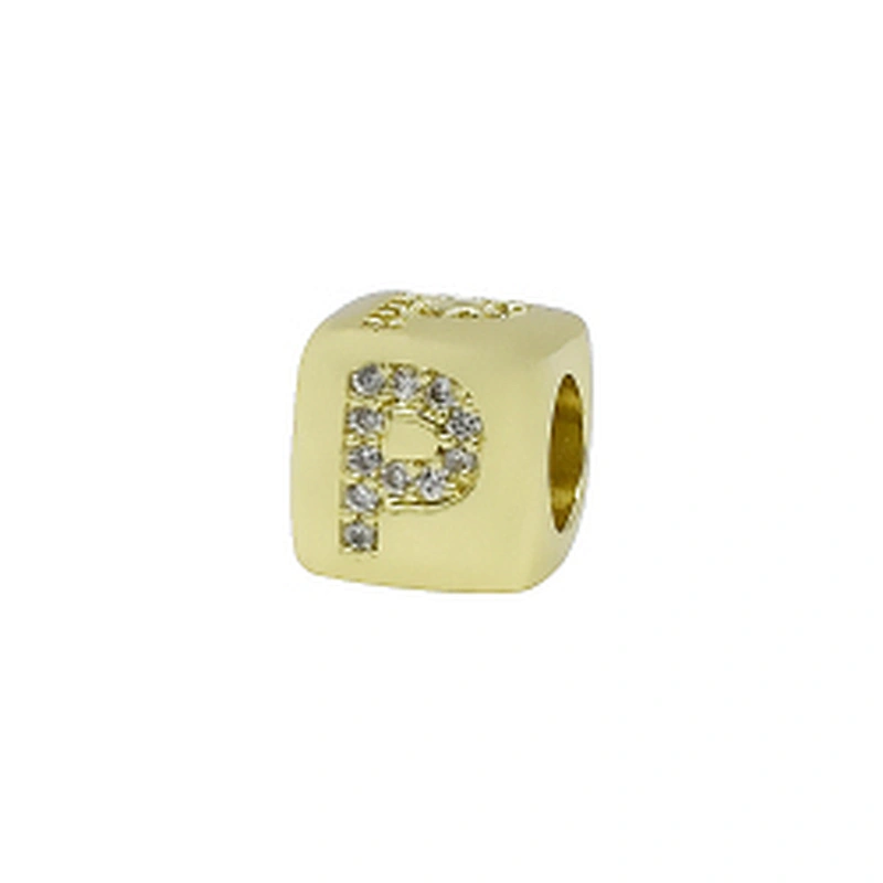 Alphabet Bead  Micro Pave Connectors  Bracelet DIY  Brass CZ Zirconia Beads Bracelet Accessories Letter Beads For Jewelry Making