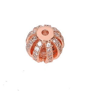 Brass Beads Watermelon Bracelet DIY CZ Jewelry Necklace Micro Pave Connectors Hairpin Accessories Round Beads For Jewelry Making