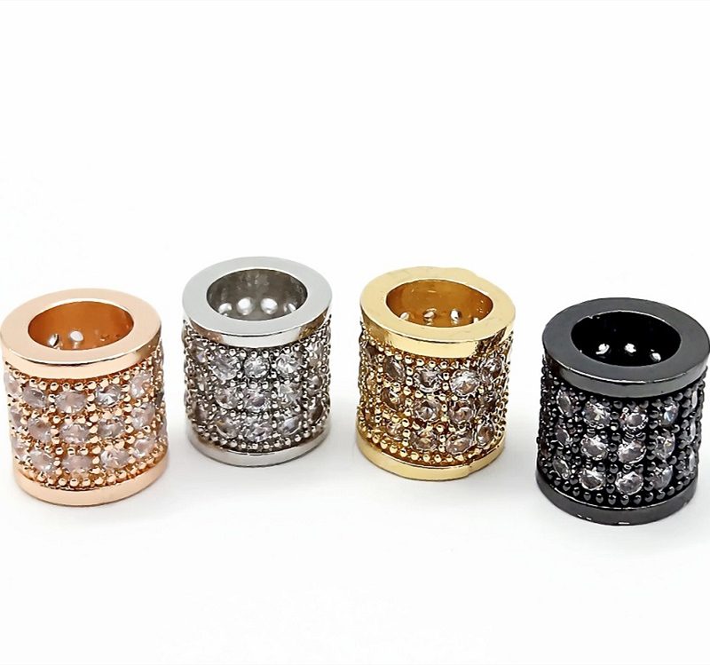 Big Hole Beads Jewelry Making Supplies Copper Tube Beads   CZ Beads  Jewelry Making Materials  Brass Spacers  For Jewelry Making