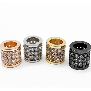 Big Hole Beads Jewelry Making Supplies Copper Tube Beads   CZ Beads  Jewelry Making Materials  Brass Spacers  For Jewelry Making
