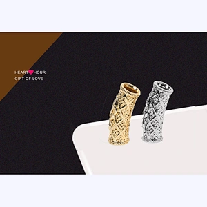 Brass Iris Curved Pave Tube Beads Bracelet Cross Charms Micro Pave Connectors Tube Beads Earring Components For Jewelry Making