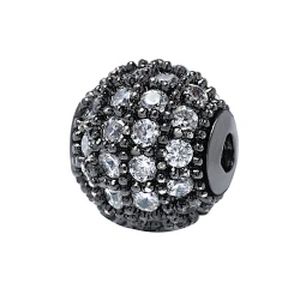 8mm CZ Spacer Beads Jewelry Parts Making Wholesalers Earring Charms Necklaces Micro Pave DIY Round Beads for Jewelry Making