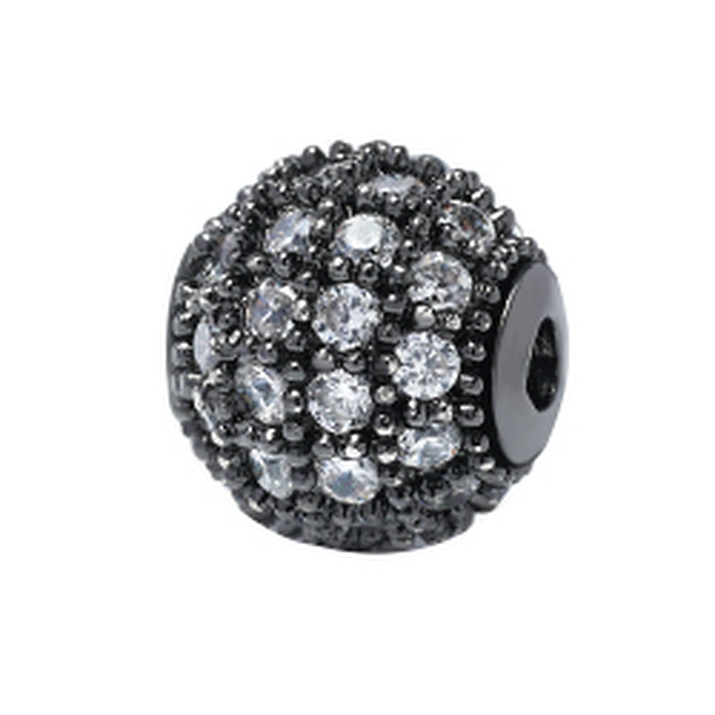 8mm CZ Spacer Beads Jewelry Parts Making Wholesalers Earring Charms Necklaces Micro Pave DIY Round Beads for Jewelry Making