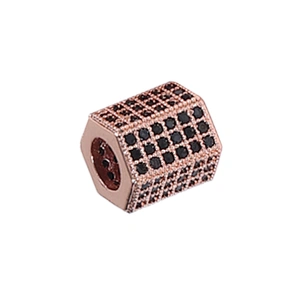 Tube Beads Micro Pave Connectors DIY Bracelet Charms Polygon Large Hole Brass Beads Jewellery Charms For Jewelry Making Bracelet