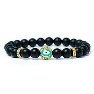 wholesale trendy beaded bracelets micro pave cubic zirconia mens beaded bracelets eye beads for bracelet making diy jewelri