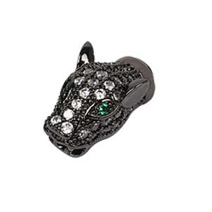 Brass Micro Pave Spacers  Leopard Head Green Eyes Beads  Microset Spacer  DIY Jewelry Making Supplies Jewellery Making Materials