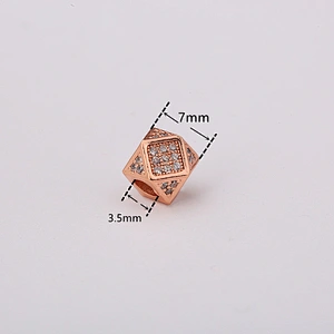 Cubic Brass Beads  Jewelry Making Supplies CZ Beads Jewelry Parts Pave Spacers Polygonal Big Hole Beads For DIY Jewelry Findings