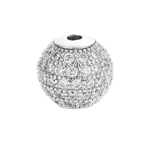 10mm DIY CZ Beads Micro Pave Spacers Cubic Zirconia Jewelry Wholesalers  Accessories Round Beads For Jewelry Bracelet Making