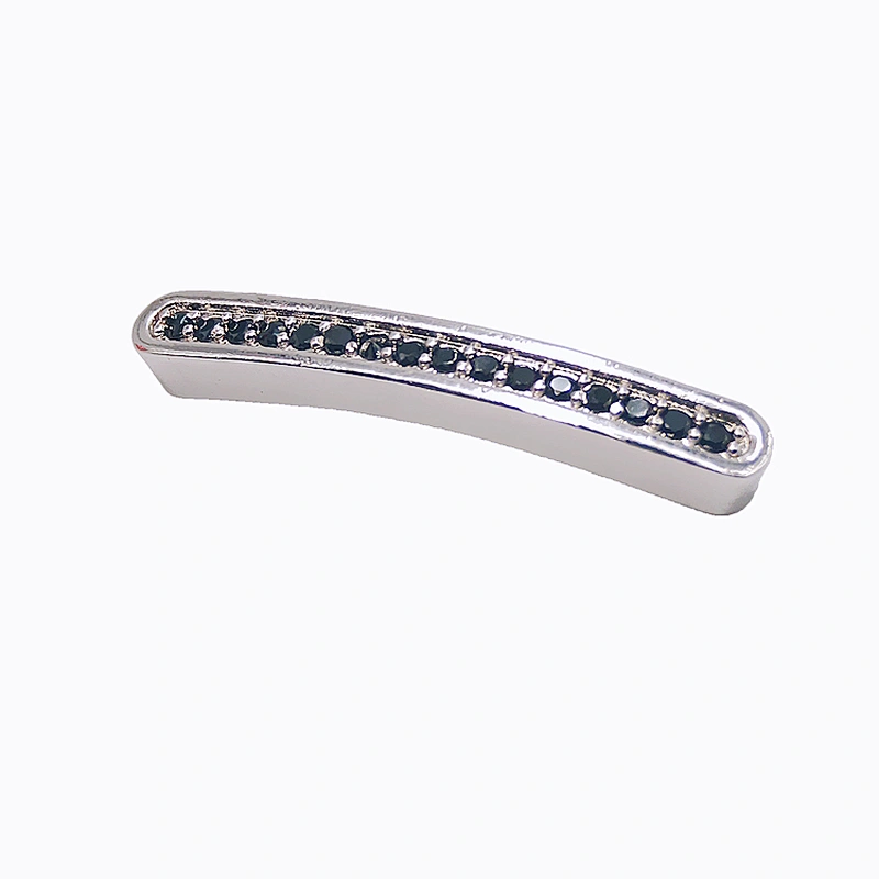 Cubic Zirconia Brass Curved Tube Beads Earrings Making Material Findings & Components Bracelet Accessories  For Jewelry Findings