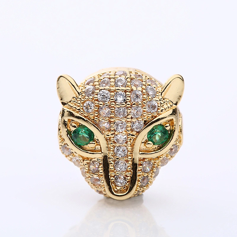 CZ Cubic Bead Earrings Material Jewelry Leopard Brass Beads Spacer Accessories Jewelry Necklace Accessories For Jewelry Findings
