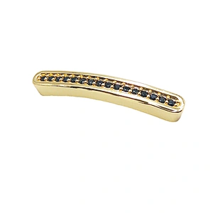 Cubic Zirconia Brass Curved Tube Beads Earrings Making Material Findings & Components Bracelet Accessories  For Jewelry Findings