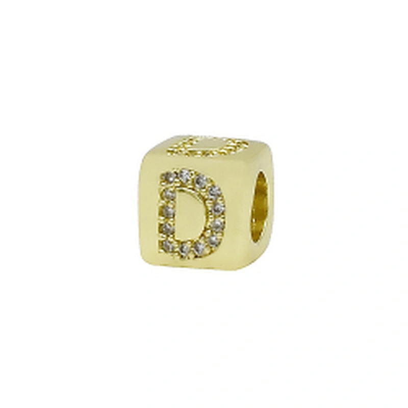Alphabet Bead  Micro Pave Connectors  Bracelet DIY  Brass CZ Zirconia Beads Bracelet Accessories Letter Beads For Jewelry Making