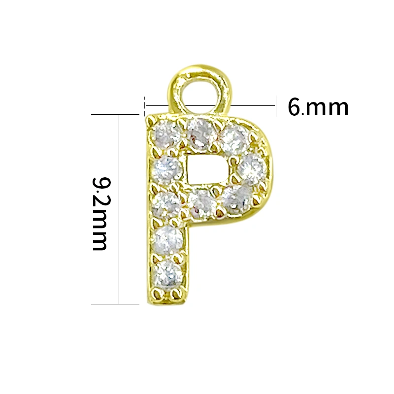 Micro Pave Pendants pave charms Bracelet diy earring charming part Bracelet Accessories Pendant letter charms for jewelry making