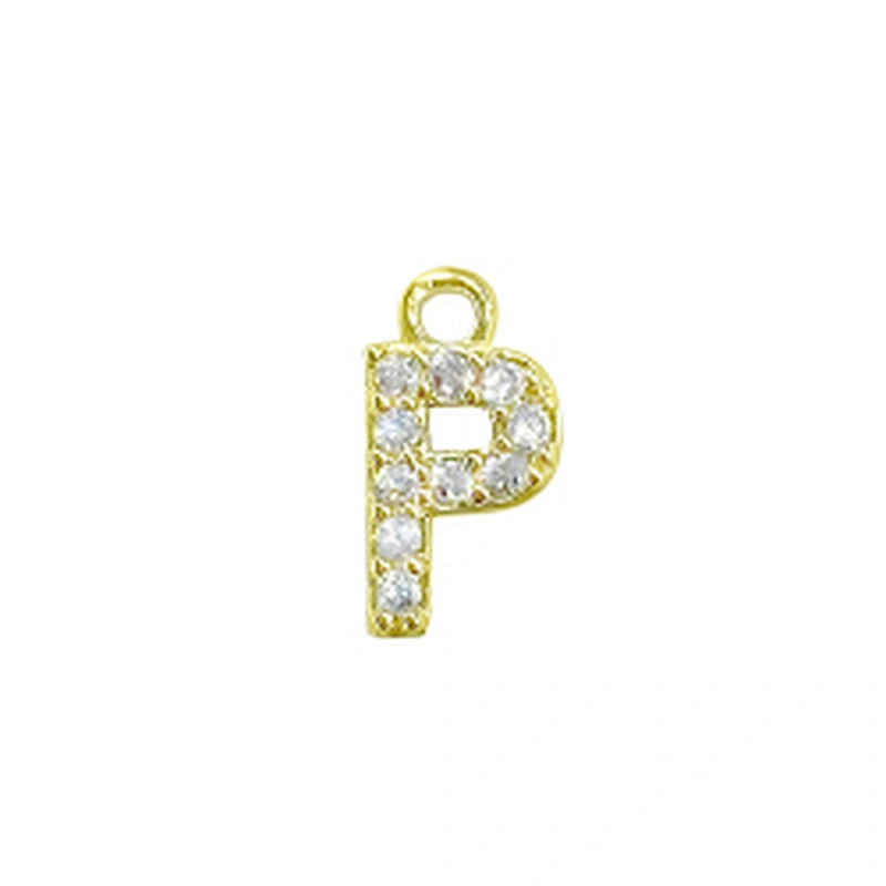 Micro Pave Pendants pave charms Bracelet diy earring charming part Bracelet Accessories Pendant letter charms for jewelry making