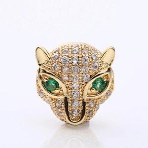 CZ Cubic Bead Earrings Material Jewelry Leopard Brass Beads Spacer Accessories Jewelry Necklace Accessories For Jewelry Findings