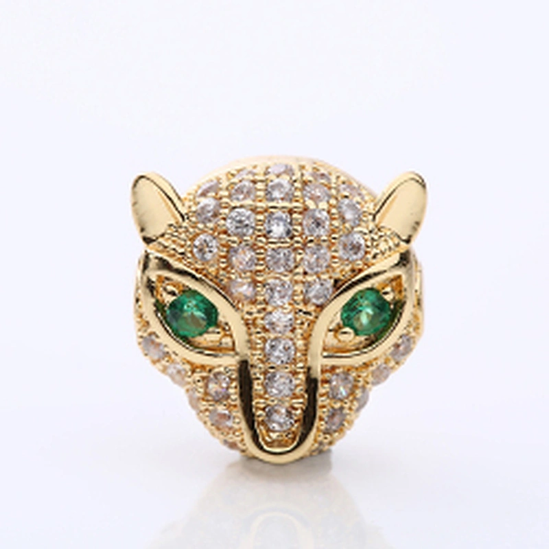 CZ Cubic Bead Earrings Material Jewelry Leopard Brass Beads Spacer Accessories Jewelry Necklace Accessories For Jewelry Findings