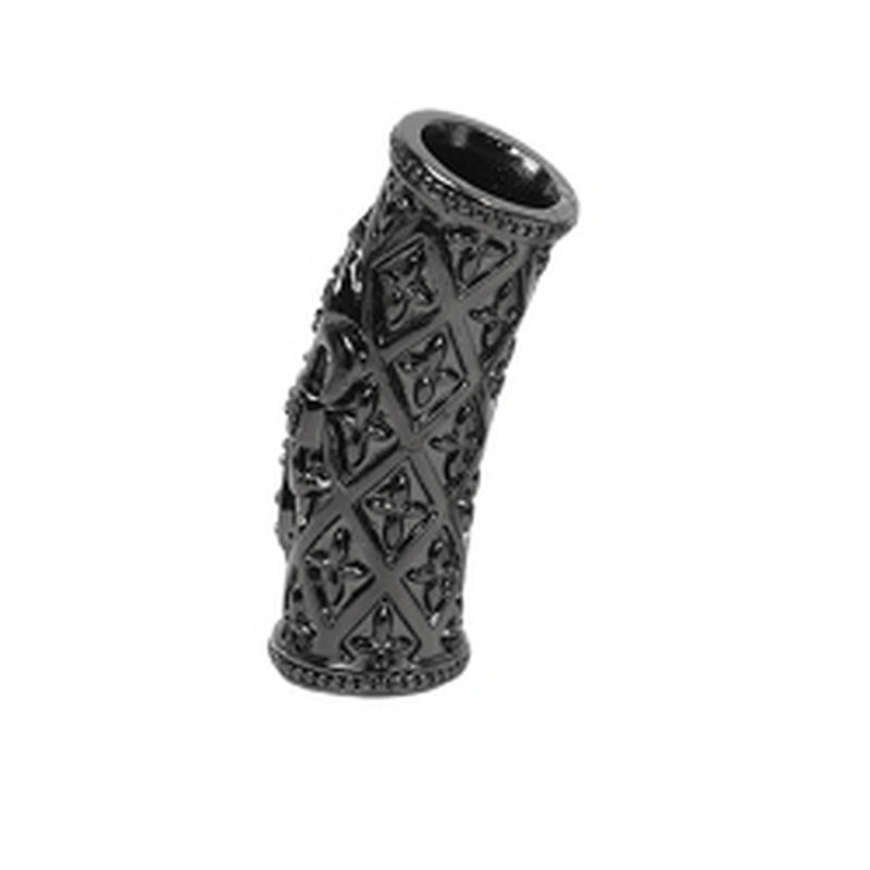Brass Iris Curved Pave Tube Beads Bracelet Cross Charms Micro Pave Connectors Tube Beads Earring Components For Jewelry Making