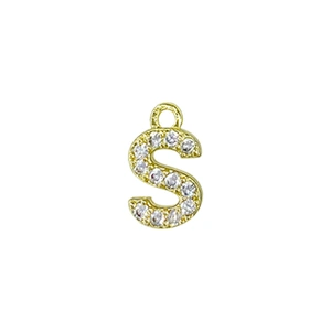 Micro Pave Pendants pave charms Bracelet diy earring charming part Bracelet Accessories Pendant letter charms for jewelry making