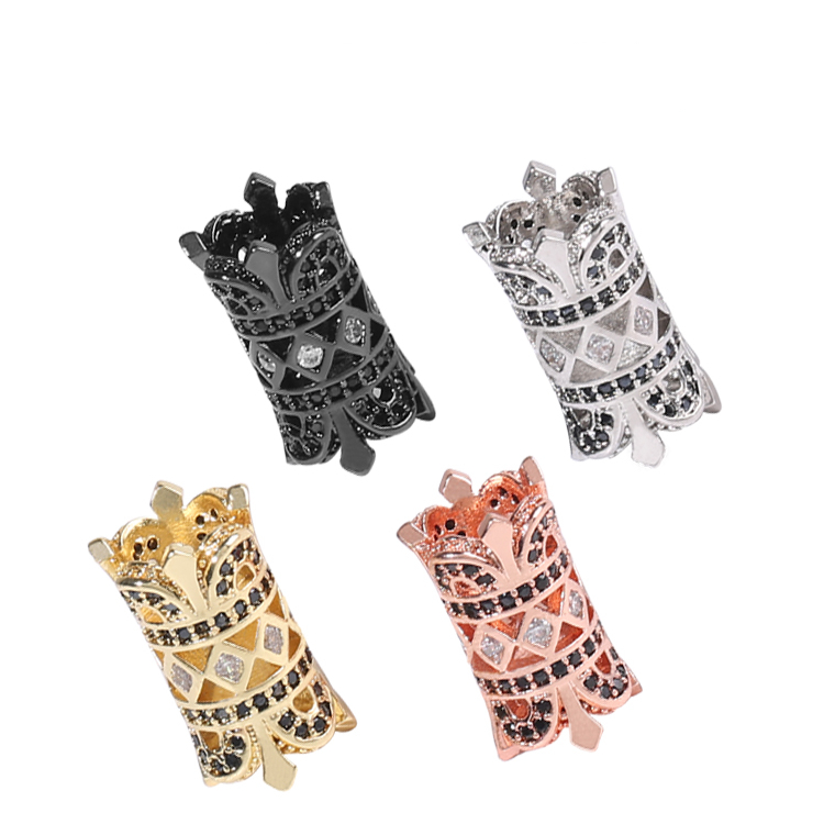 CZ Beads Earring Findings Jewelry Making Supplies Flower Pave Tube Beads Jewelry Tube Beads Components Jewelry Making