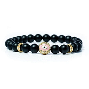 wholesale trendy beaded bracelets micro pave cubic zirconia mens beaded bracelets eye beads for bracelet making diy jewelri