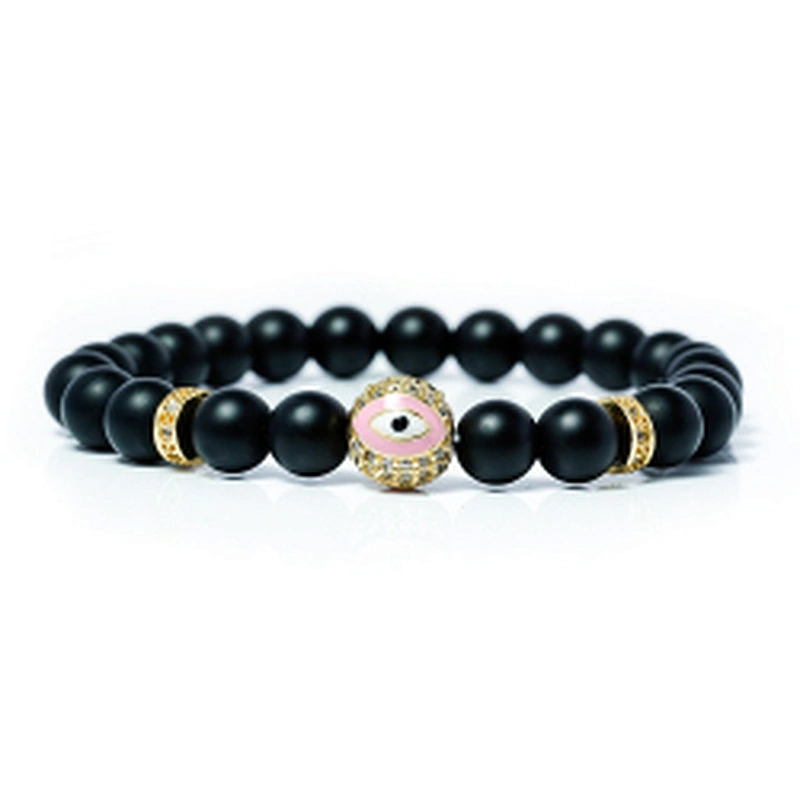 wholesale trendy beaded bracelets micro pave cubic zirconia mens beaded bracelets eye beads for bracelet making diy jewelri