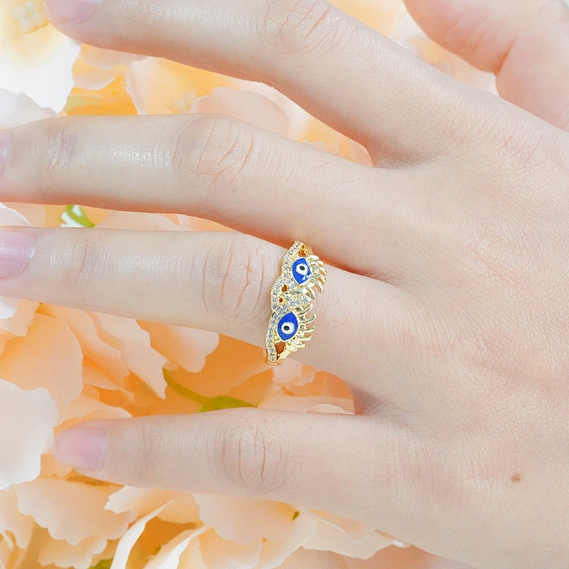 Beautiful Style Snake Eyes Gold Plated Rings Zirconia Pave Rings Woman Men Gifts Jewelry CZ Snakes Eyes Rings