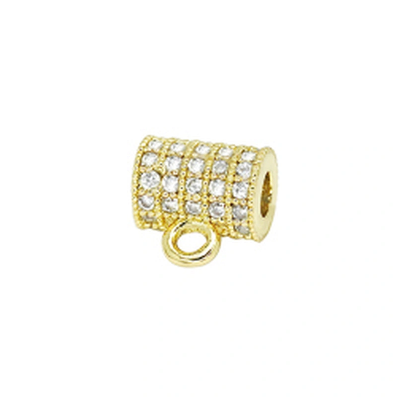Wholesale Cz Beads Micro Pave Spacer Charms for Jewelry Making Cubic Zirconia Beads DIY Bracelet Making Gold Plated Jewelry