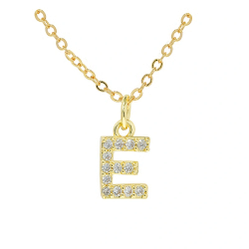 customized letter necklace with letter pendant gold plated letter pendant cz necklace jewellery women chain custom necklace