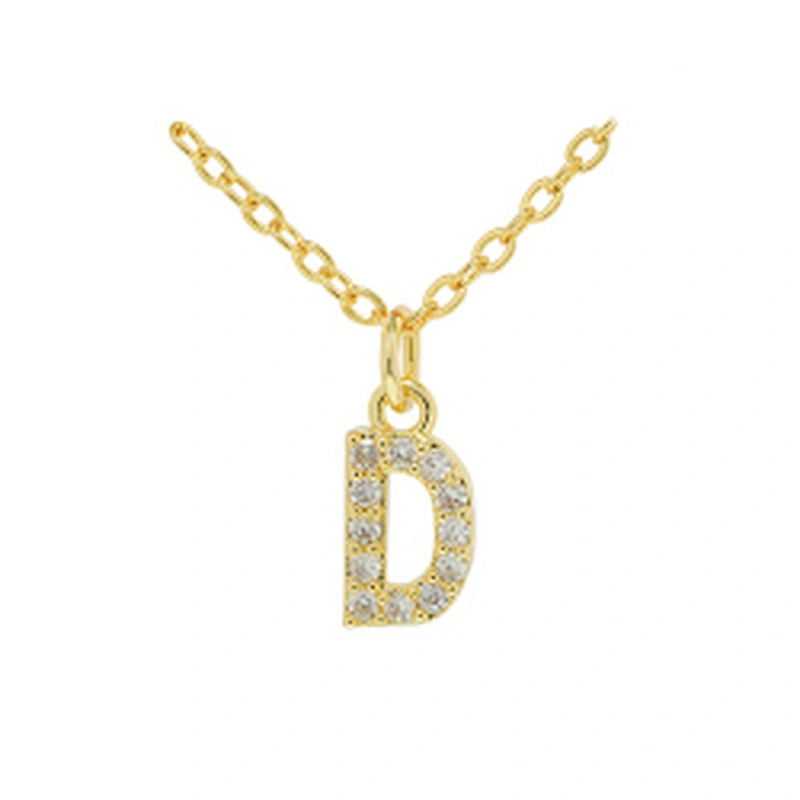 customized letter necklace with letter pendant gold plated letter pendant cz necklace jewellery women chain custom necklace