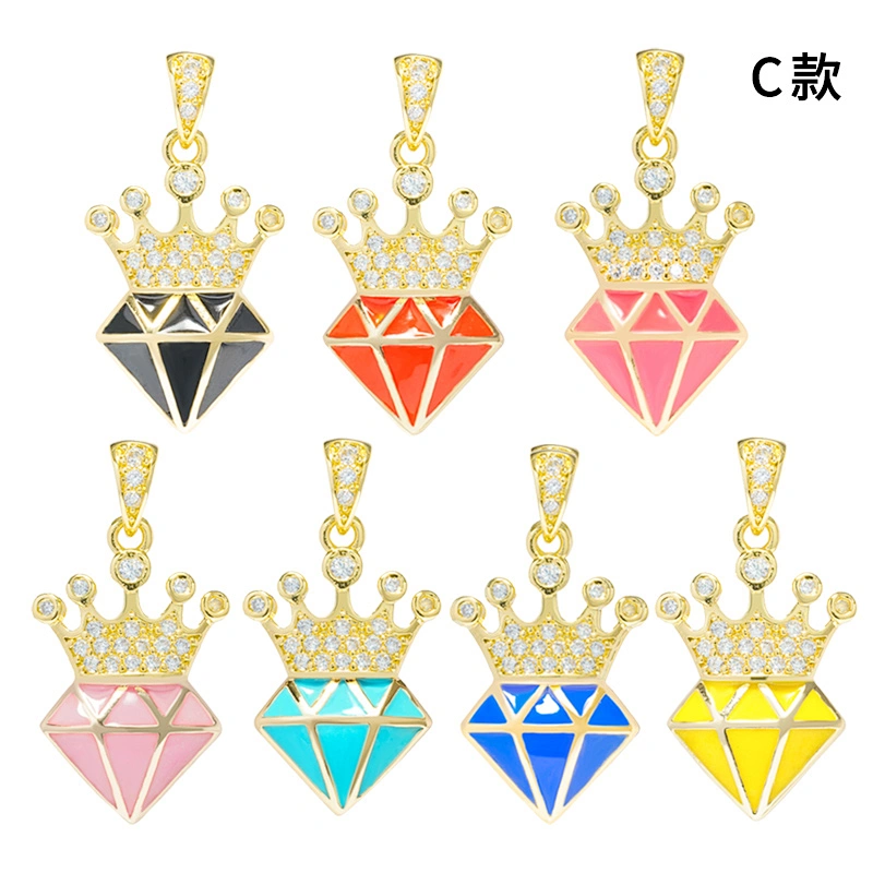 Beautiful Style Crown Pendants Bracelet Necklace Pendant Charms DIY Bracelet Making Jewelry CZ Crown Pendants Charms
