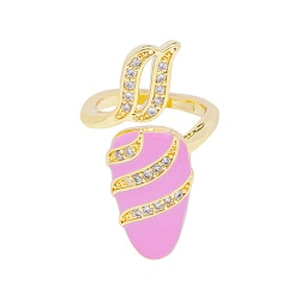 Trendy Style Nail shaped 18k Gold Plated Rings zirconia pave Rings Woman Men Gifts Jewelry CZ Nail Shape Rings