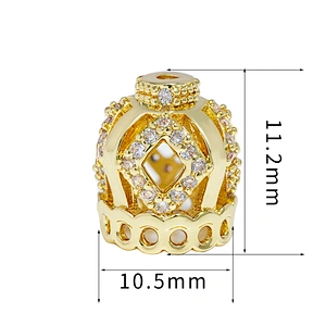 Fashion Style Crown Pendants Bracelet Necklace Pendant Charms For Bracelet Making Jewelry CZ Crown Pendant Charms