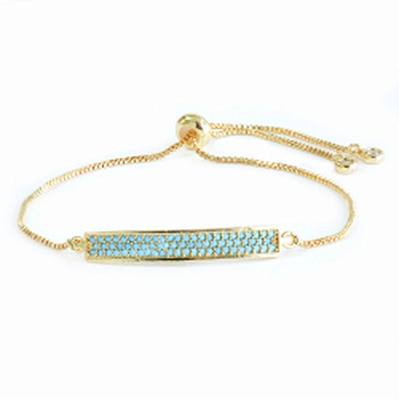 micro paved cz charm bracelet women adjustable chain brass bracelet accessories women wholesale ladies gold-plated bracelets diy