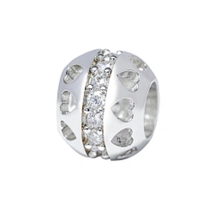 Hot sale Jewelry Making round shape Bracelet Necklace Beads DIY Jewelry Wholesale CZ Spacer Charms  beads with heart shape