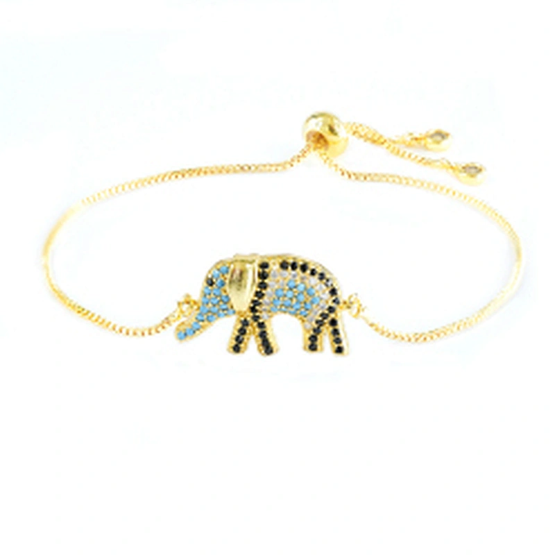 micro paved cz charm bracelet women adjustable chain brass bracelet accessories women wholesale ladies gold-plated bracelets diy