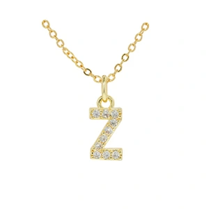 customized letter necklace with letter pendant gold plated letter pendant cz necklace jewellery women chain custom necklace