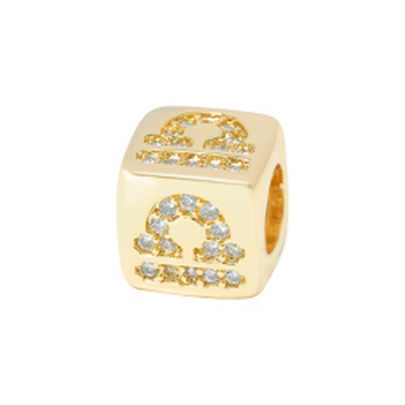 cz trendy twelve constelations micro pave charms for jewelry making charm for diy bracelet supplies for jewelry cz spacer bead