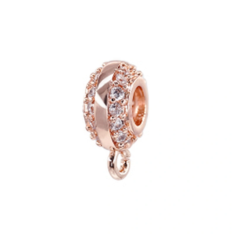 Copper Spacers Wheel Shape Charms for Jewelry Making Gold Plated Jewelry Cubic Zirconia Charms Micro Pave Beads Wholesalers