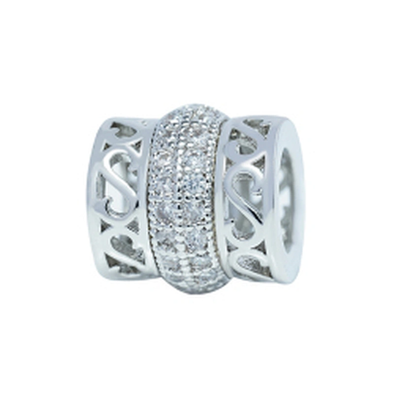 Hot Sale Spacers Bracelet Necklace Beads DIY Jewelry Wholesale CZ Spacer Charms Pave spacer   beads