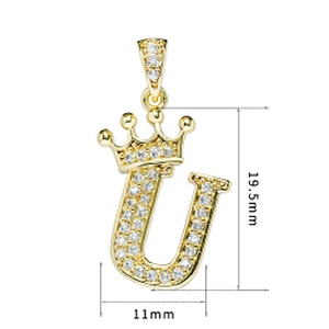 brass zircon charms for necklace making necklace charms for jewelry making jewelry pendants charms crown pave findings supplier