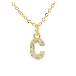 customized letter necklace with letter pendant gold plated letter pendant cz necklace jewellery women chain custom necklace