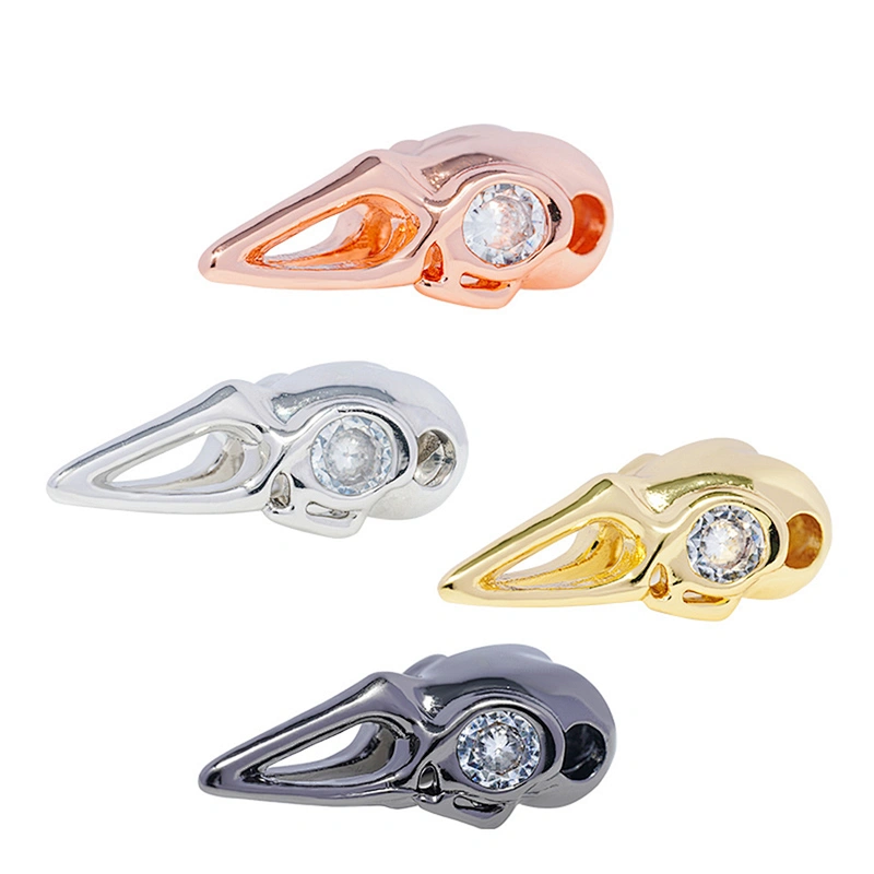 CZ Cubic  Bird Head Shape Beads Material Jewelry Leopard Brass Beads Spacer Accessories Jewelry Necklace CZ Bird Head Beads
