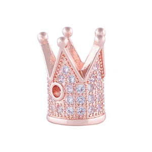 Micro Pave CZ Beads Spacer Crown DIY Cubic Zirconia Pendants Charms for Jewelry Making Jewelry Findings Components Wholesalers