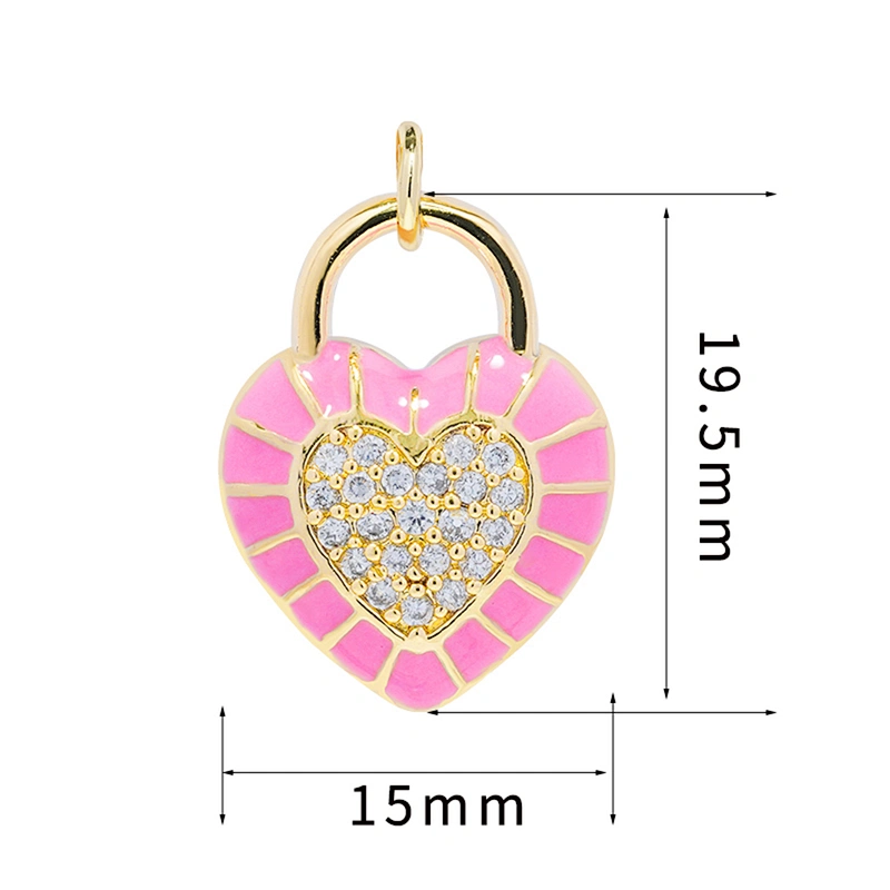 Fashion heart shape  Pendants Bracelet Necklace Pendant Charms DIY Bracelet Making Jewelry CZ Heart Shape Pendants Charms
