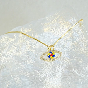 Fashion style eyes shape bracelet necklace pendant charms for bracelet making jewelry CZ Eyes Pendant Charms