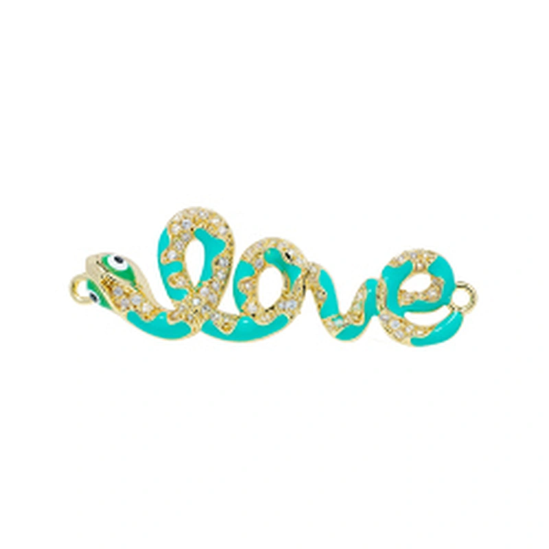 Fashion Snake Bracelet Connectors For Jewelry Making 14k Gold Accessories Bracelets Charms CZ Snake  Bracelet Connectors