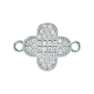 cz flower charm connector jewelry connectors for jewelry making 14k gold accessories connector charms for bracelets bulk jewelry