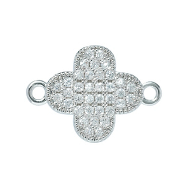 cz flower charm connector jewelry connectors for jewelry making 14k gold accessories connector charms for bracelets bulk jewelry