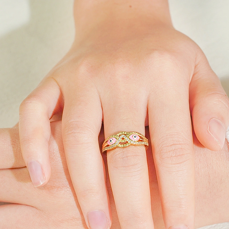 Beutiful Snake Eyes 18k Gold Plated Rings Zirconia Pave Rings Woman Men Gifts Jewelry CZ Snakes Eyes Rings